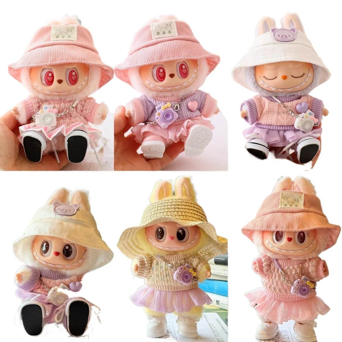 High-Quality Doll Accessories Summer Yarn Skirt Hat for Labubu Clothes Dolls Labubu - ToylandEU