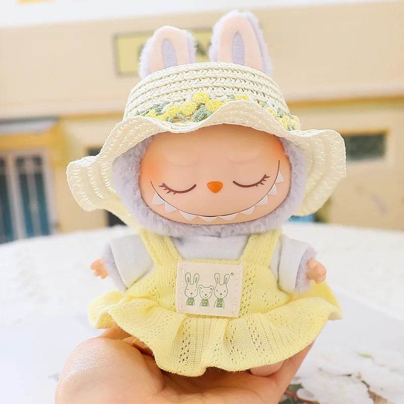 High Quality Doll Clothes Summer Straw Hat Skirt for 17cm Labubu Dolls Girls Party Accessories Labubu - ToylandEU