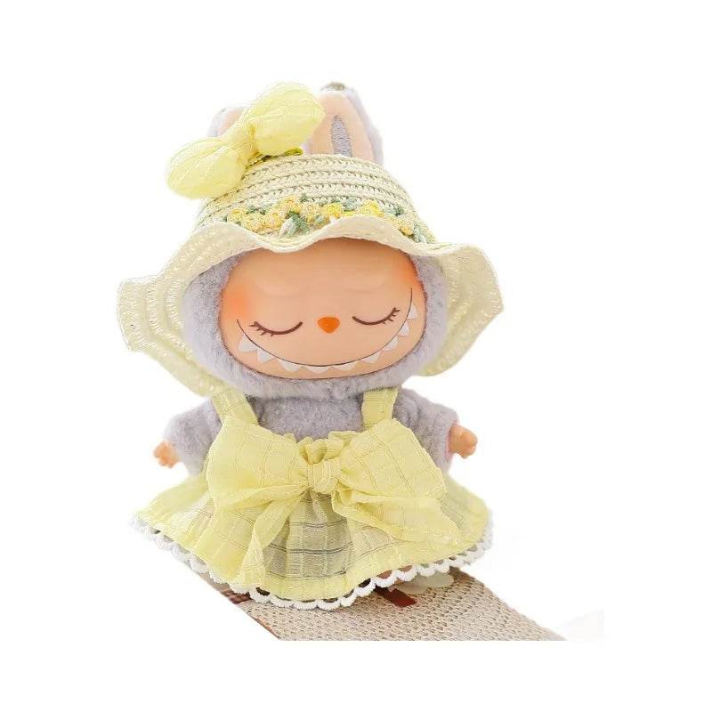 High Quality Doll Clothes Summer Straw Hat Skirt for 17cm Labubu Dolls Girls Party Accessories Labubu - ToylandEU