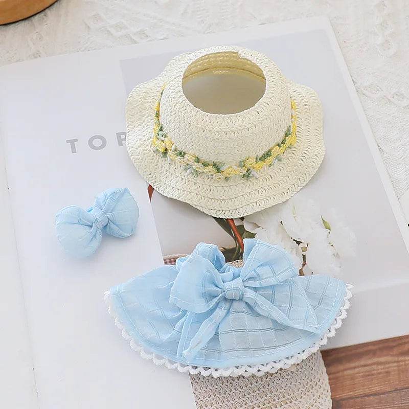 High Quality Doll Clothes Summer Straw Hat Skirt for 17cm Labubu Dolls Girls Party Accessories Labubu - ToylandEU