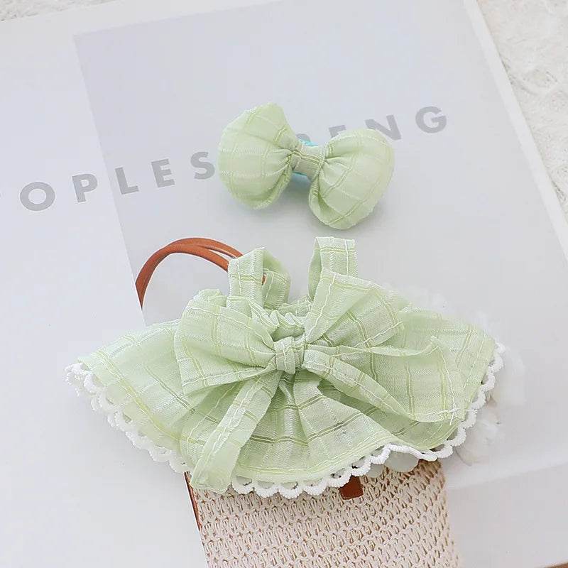 High Quality Doll Clothes Summer Straw Hat Skirt for 17cm Labubu Dolls Girls Party Accessories Labubu - ToylandEU