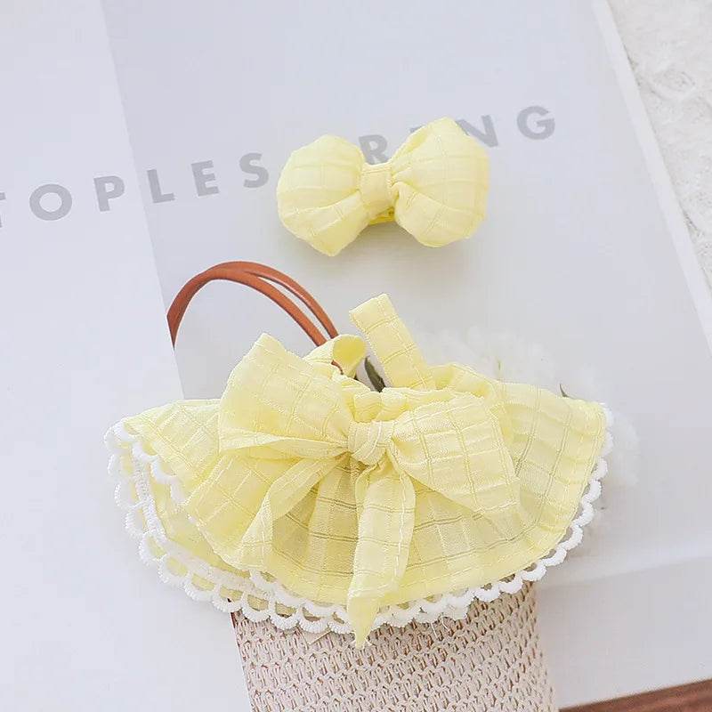 High Quality Doll Clothes Summer Straw Hat Skirt for 17cm Labubu Dolls Girls Party Accessories Labubu - ToylandEU