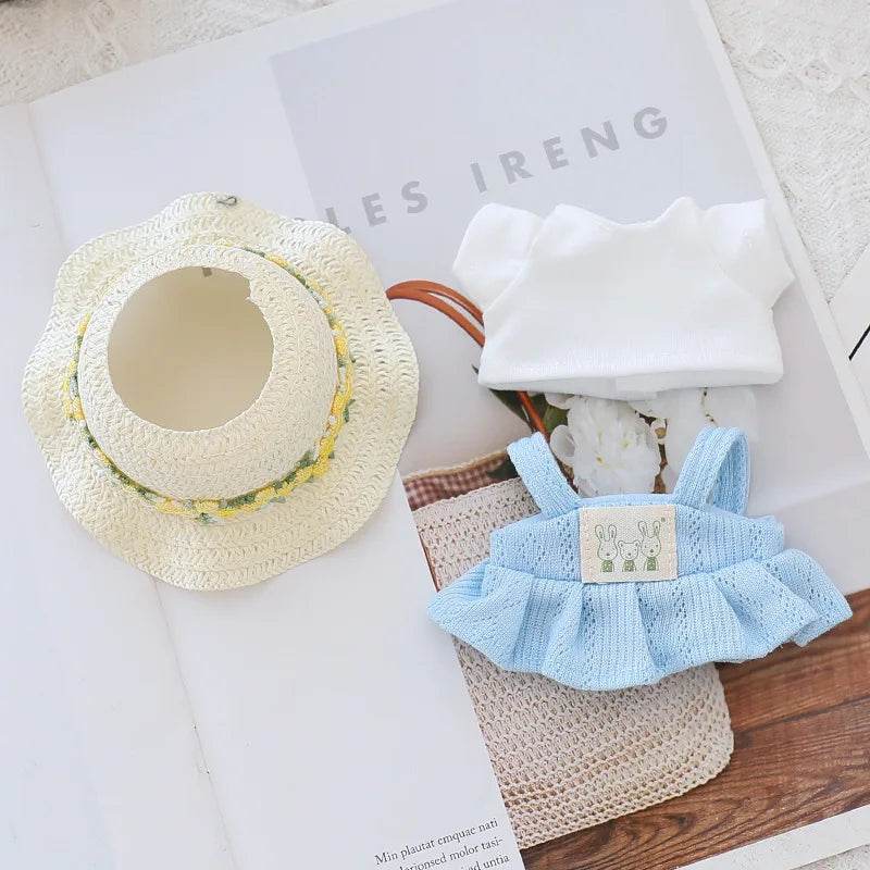 High Quality Doll Clothes Summer Straw Hat Skirt for 17cm Labubu Dolls Girls Party Accessories Labubu - ToylandEU