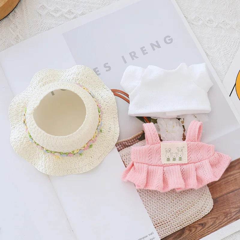 High Quality Doll Clothes Summer Straw Hat Skirt for 17cm Labubu Dolls Girls Party Accessories Labubu - ToylandEU