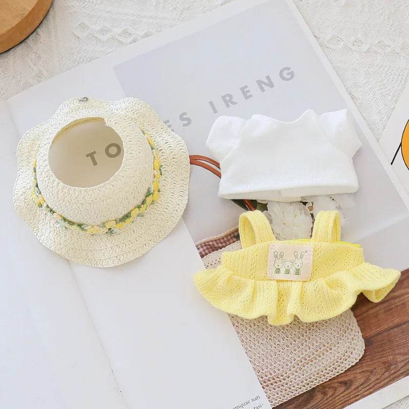 High Quality Doll Clothes Summer Straw Hat Skirt for 17cm Labubu Dolls Girls Party Accessories Labubu - ToylandEU
