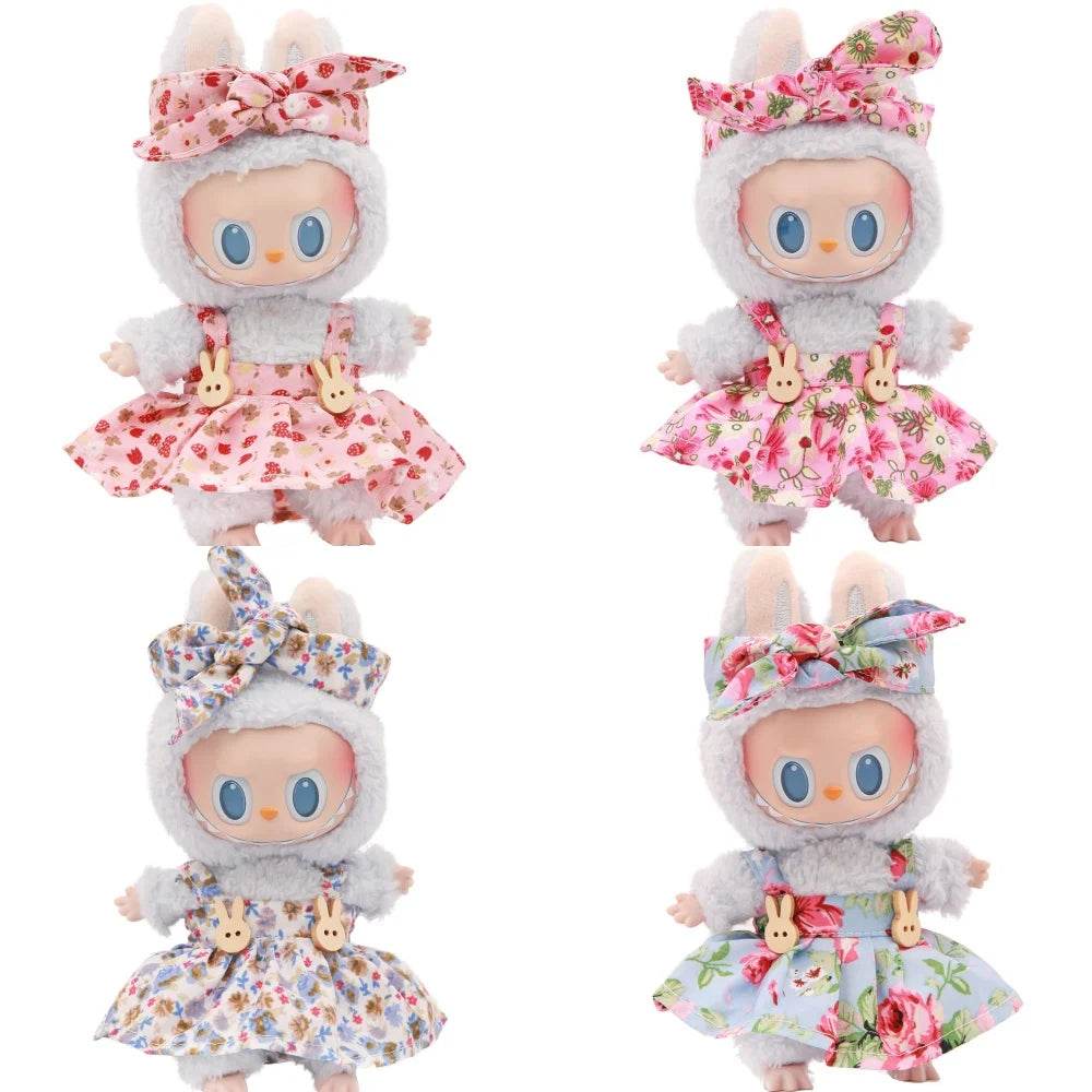 High-Quality Doll Clothing Set with Floral Skirt and Hairband for 15-17CM Labubu Dolls Labubu - ToylandEU
