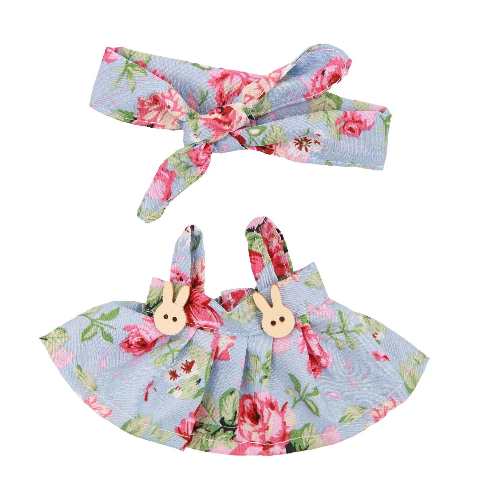 High-Quality Doll Clothing Set with Floral Skirt and Hairband for 15-17CM Labubu Dolls Labubu - ToylandEU