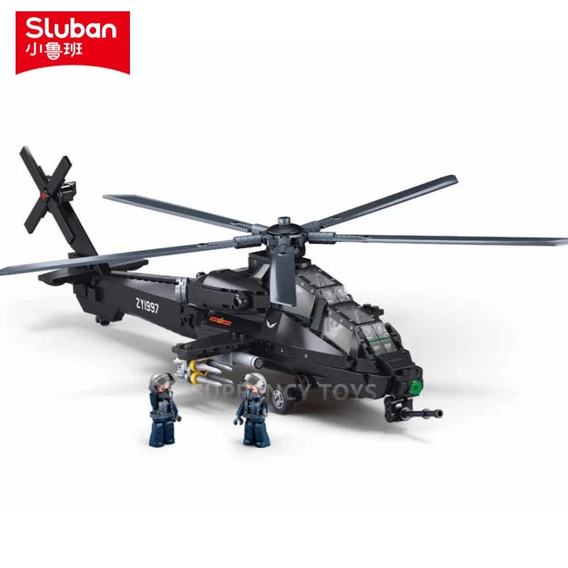 High-Quality Educational Building Blocks 419-Piece Military Gunship Helicopter for Creative Kids - ToylandEU
