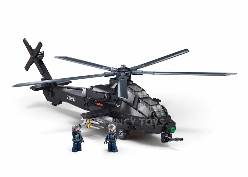 High-Quality Educational Building Blocks 419-Piece Military Gunship Helicopter for Creative Kids - ToylandEU