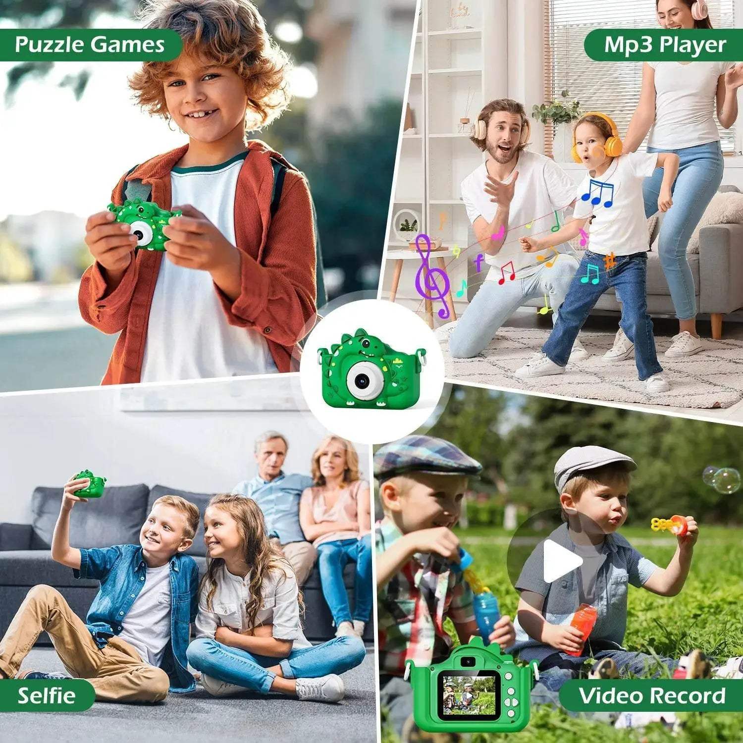 High Quality Kids Digital Camera with 1080p HD Screen and Cartoon Dinosaur Design for Outdoor Photography and Video Gifts - ToylandEU