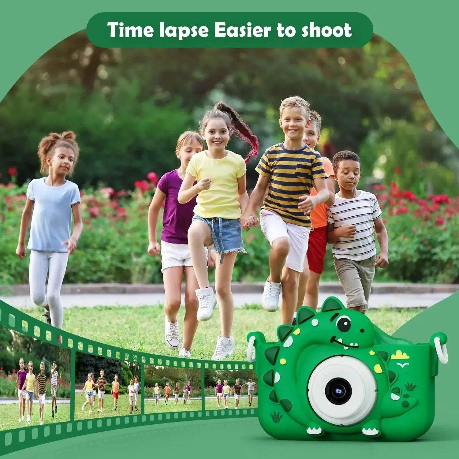 High Quality Kids Digital Camera with 1080p HD Screen and Cartoon Dinosaur Design for Outdoor Photography and Video Gifts - ToylandEU