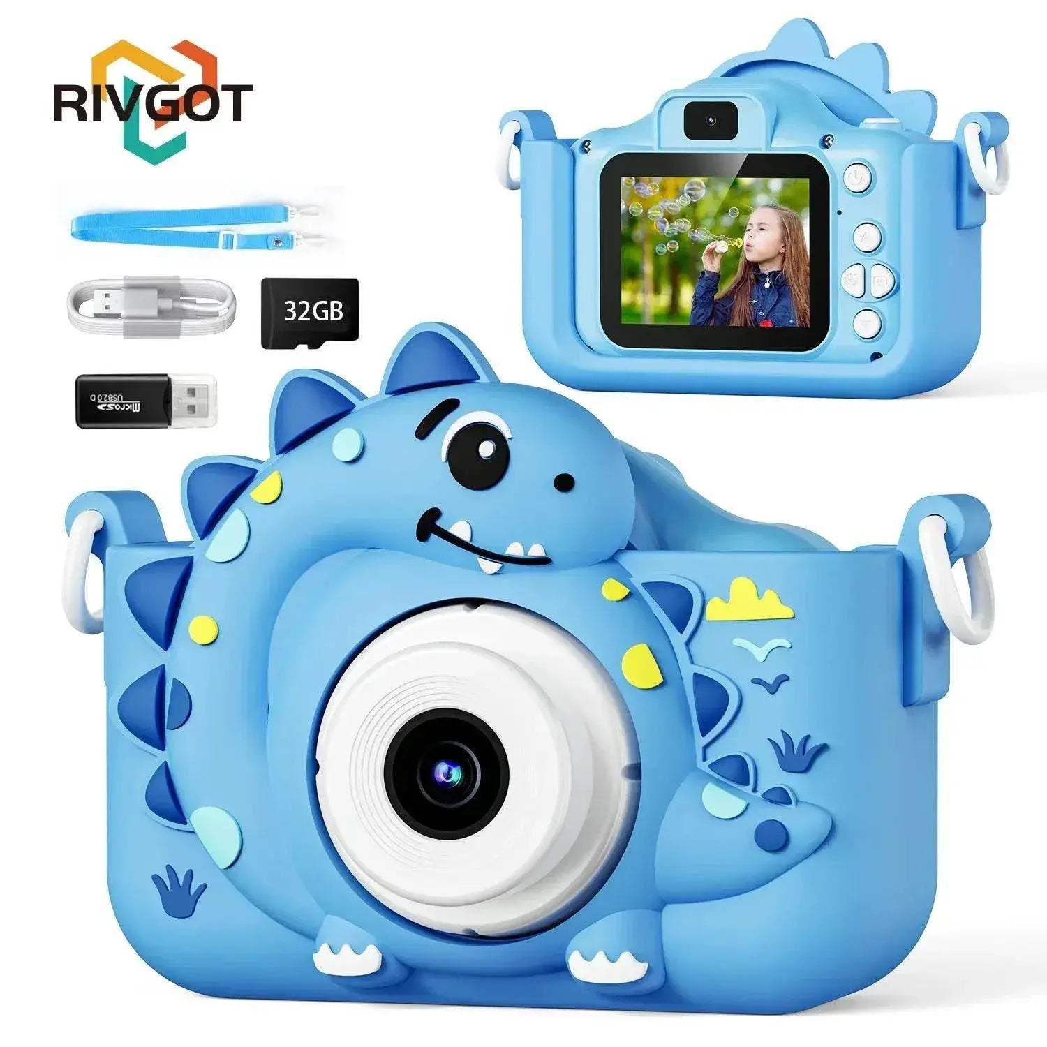 High Quality Kids Digital Camera with 1080p HD Screen and Cartoon Dinosaur Design for Outdoor Photography and Video Gifts - ToylandEU