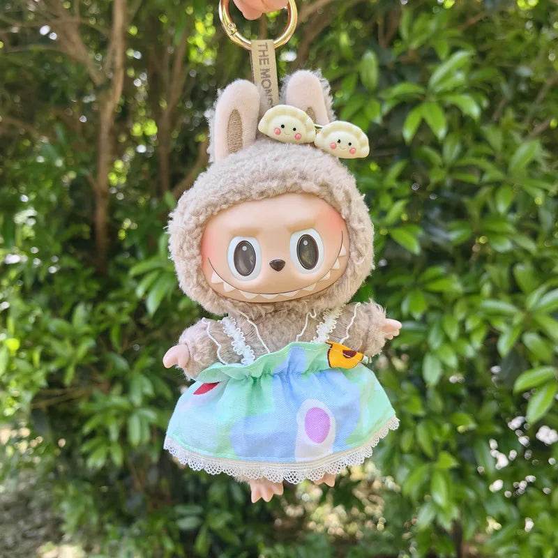 High-Quality Mini Plush Doll Clothes Labubu Shark Onesie Outfit for 17cm Kpop Idol Dolls - ToylandEU