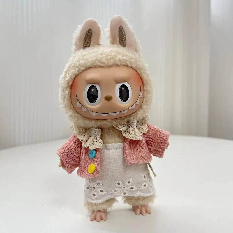 High-Quality Mini Plush Doll Clothes Labubu Shark Onesie Outfit for 17cm Kpop Idol Dolls - ToylandEU