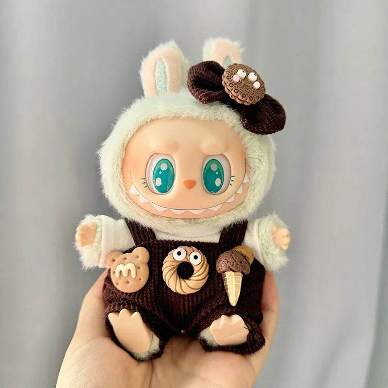 High-Quality Mini Plush Doll Clothes Labubu Shark Onesie Outfit for 17cm Kpop Idol Dolls - ToylandEU