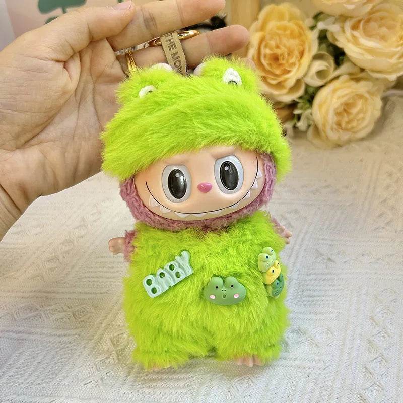 High-Quality Mini Plush Doll Clothes Labubu Shark Onesie Outfit for 17cm Kpop Idol Dolls - ToylandEU