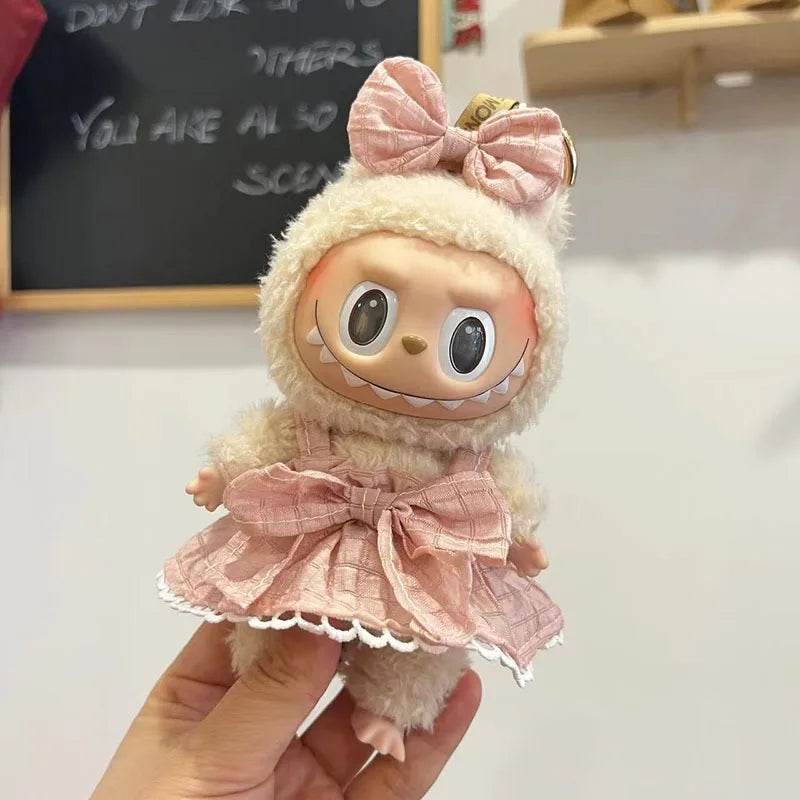 High-Quality Mini Plush Doll Clothes Labubu Shark Onesie Outfit for 17cm Kpop Idol Dolls - ToylandEU