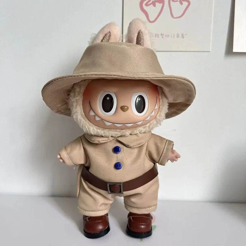 High-Quality Mini Plush Doll Clothes Labubu Shark Onesie Outfit for 17cm Kpop Idol Dolls - ToylandEU