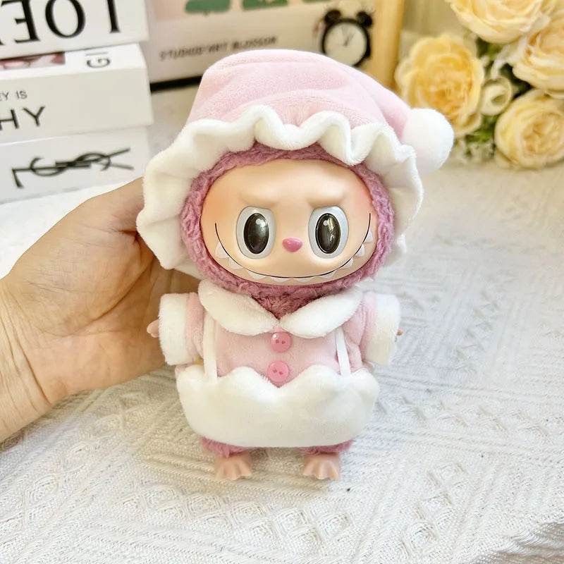 High-Quality Mini Plush Doll Clothes Labubu Shark Onesie Outfit for 17cm Kpop Idol Dolls - ToylandEU