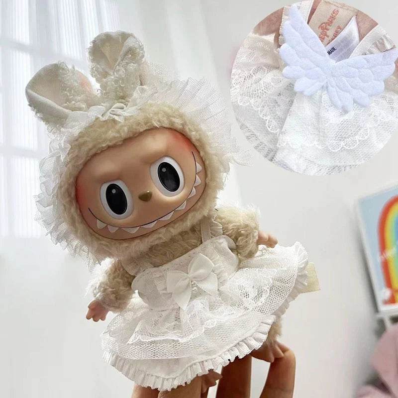 High-Quality Mini Plush Doll Clothes Labubu Shark Onesie Outfit for 17cm Kpop Idol Dolls - ToylandEU