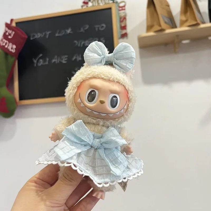 High-Quality Mini Plush Doll Clothes Labubu Shark Onesie Outfit for 17cm Kpop Idol Dolls - ToylandEU
