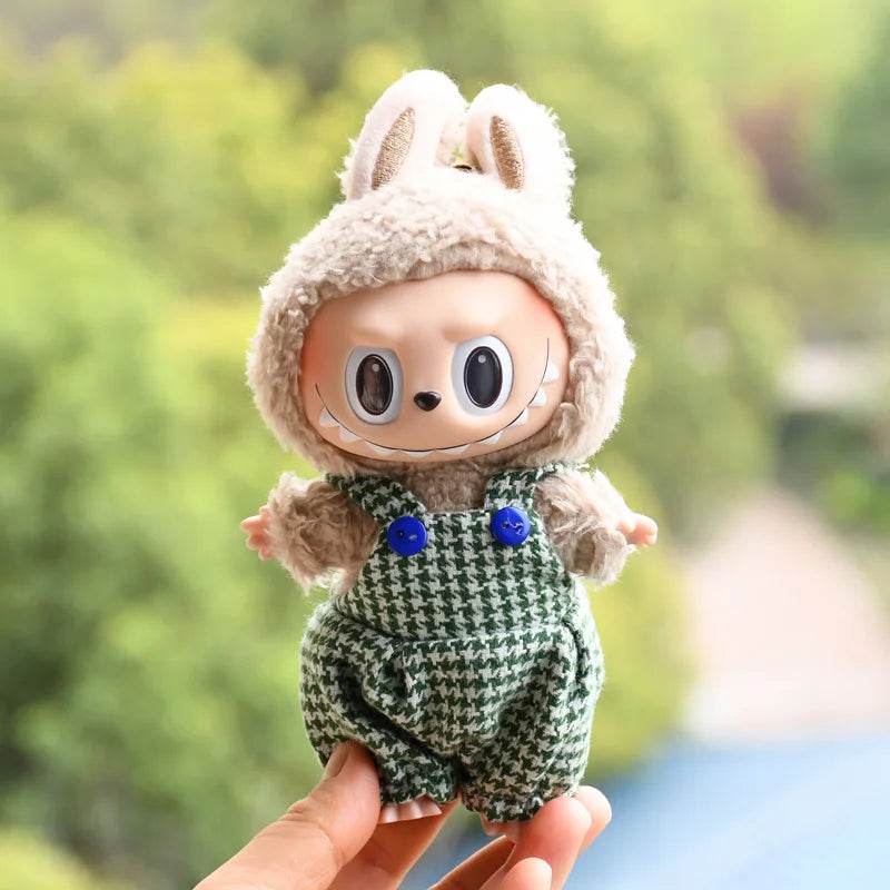 High-Quality Mini Plush Doll Clothes Labubu Shark Onesie Outfit for 17cm Kpop Idol Dolls - ToylandEU