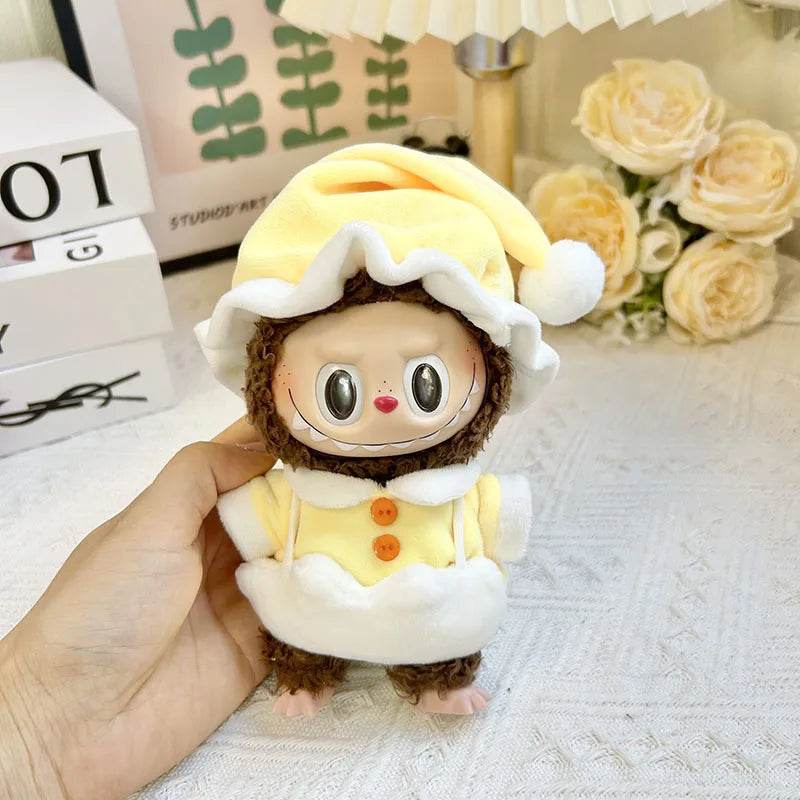 High-Quality Mini Plush Doll Clothes Labubu Shark Onesie Outfit for 17cm Kpop Idol Dolls - ToylandEU