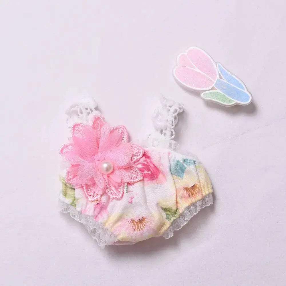 High-Quality Plush Doll Clothing Set with Blue Flower Skirt and Straw Hat for Labubu Plush Toys Ages 0-14 Years Labubu - ToylandEU