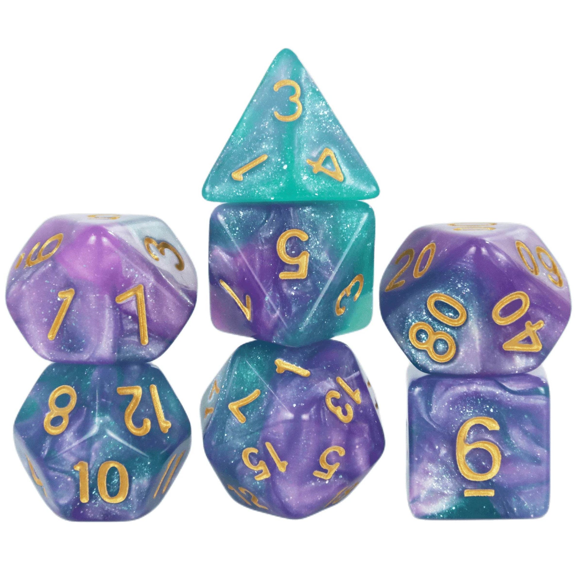 High Quality Polyhedral Dice Set Assorted Styles with Velvet Bag for DND RPG Board Games - ToylandEU