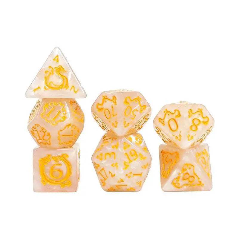 High Quality Polyhedral Dice Set with Dragon Pattern for Dungeons and Dragons Tabletop Games - ToylandEU