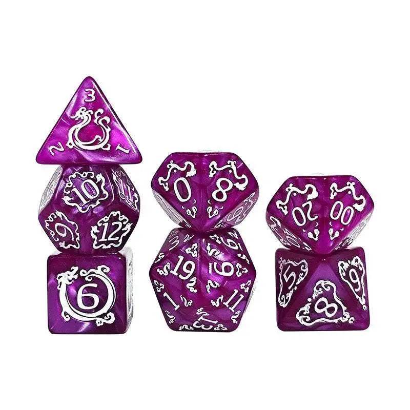High Quality Polyhedral Dice Set with Dragon Pattern for Dungeons and Dragons Tabletop Games - ToylandEU