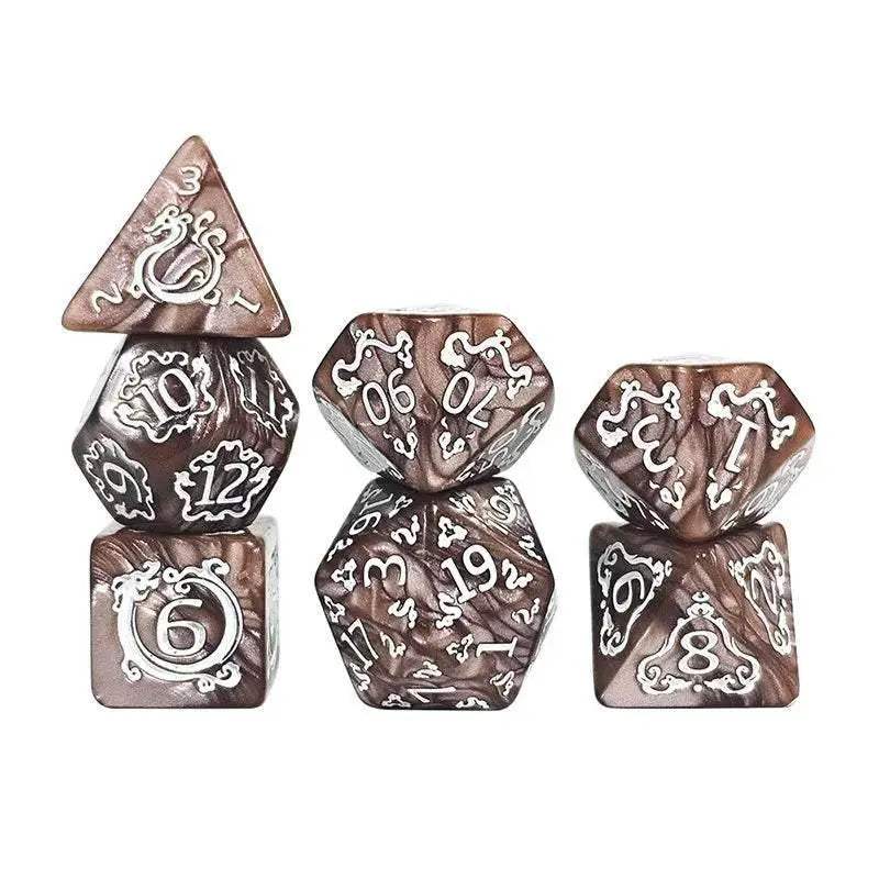 High Quality Polyhedral Dice Set with Dragon Pattern for Dungeons and Dragons Tabletop Games - ToylandEU