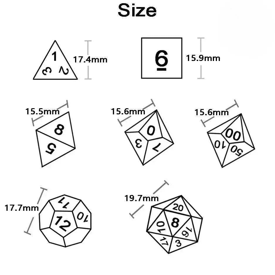  High Quality Polyhedral Dice Set with Velvet Bag for DND -  ToylandEU™
