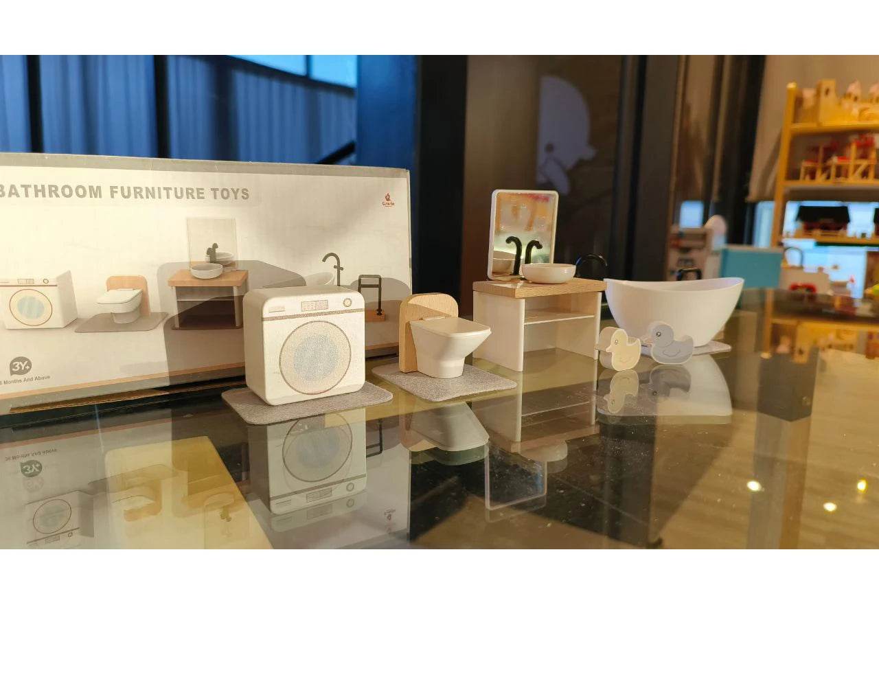 High-Quality Wooden Dollhouse Furniture Set Miniature Bedroom and Kitchen Accessories for Kids Aged 3 to 6 - ToylandEU