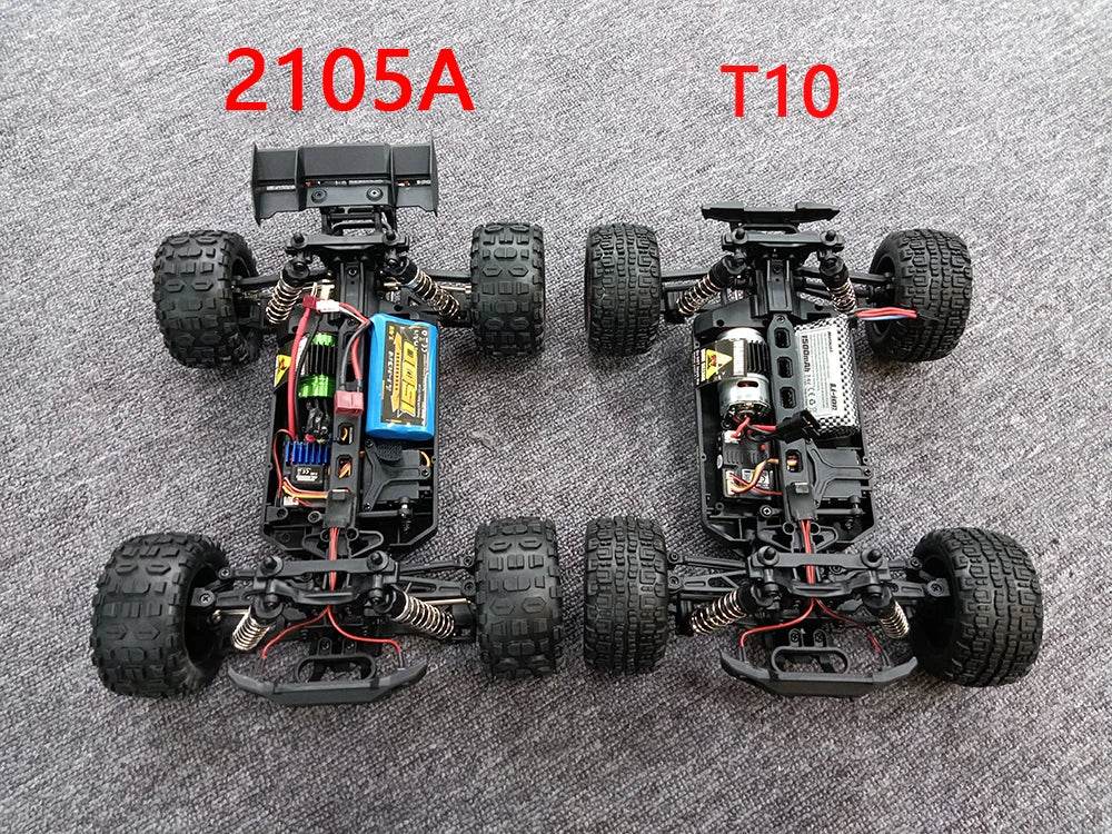High-Speed 1:14 4WD Brushless RC Drift Monster Truck - HAIBOXING 2105A Dual-Battery for Kids and WLtoys 144001 Comparison - ToylandEU
