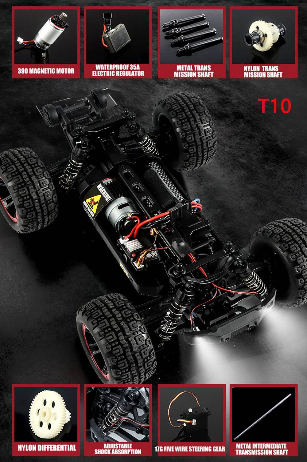 High-Speed 1:14 4WD Brushless RC Drift Monster Truck - HAIBOXING 2105A Dual-Battery for Kids and WLtoys 144001 Comparison - ToylandEU