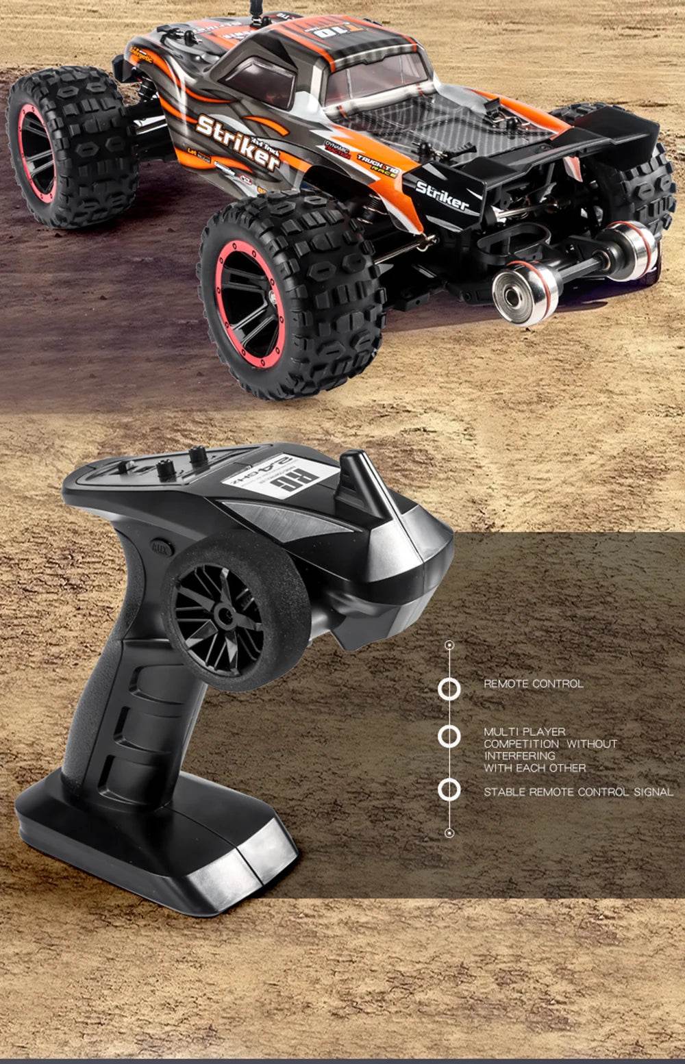 High-Speed 1:14 4WD Brushless RC Drift Monster Truck - HAIBOXING 2105A Dual-Battery for Kids and WLtoys 144001 Comparison - ToylandEU
