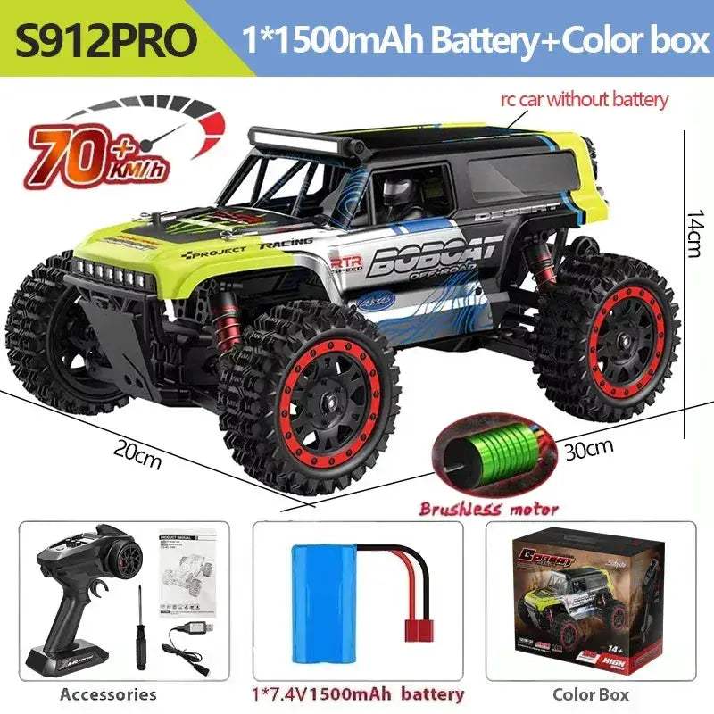 High Speed 4x4 RC Car With Brushless Motor LED Lights - ToylandEU