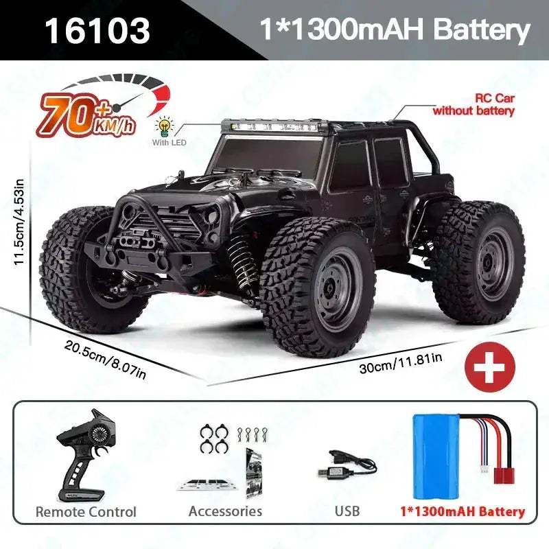 High Speed 50KMH RC Car With LED Lighting Off Road - ToylandEU