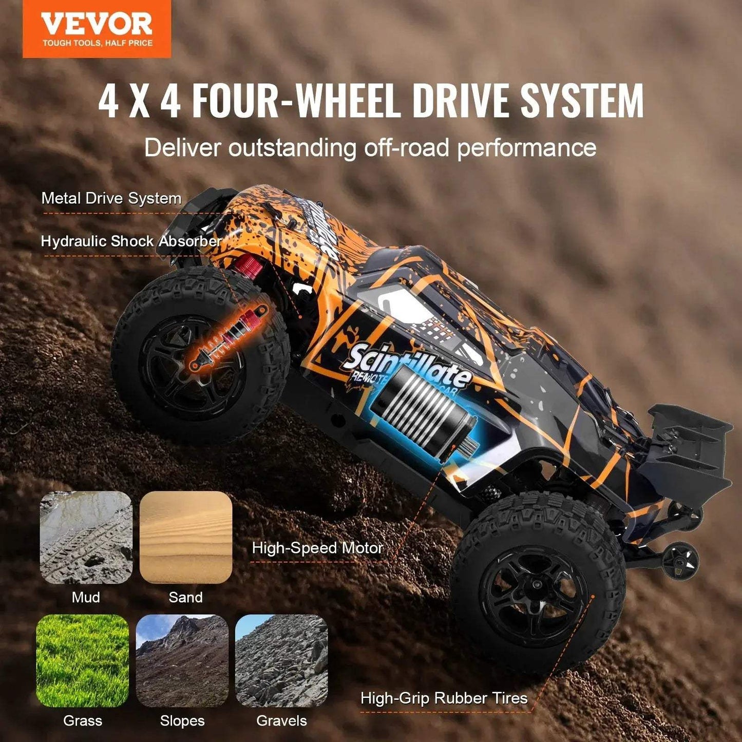 High Speed All Terrain 4WD RC Car Wheelie Fun Kids - ToylandEU