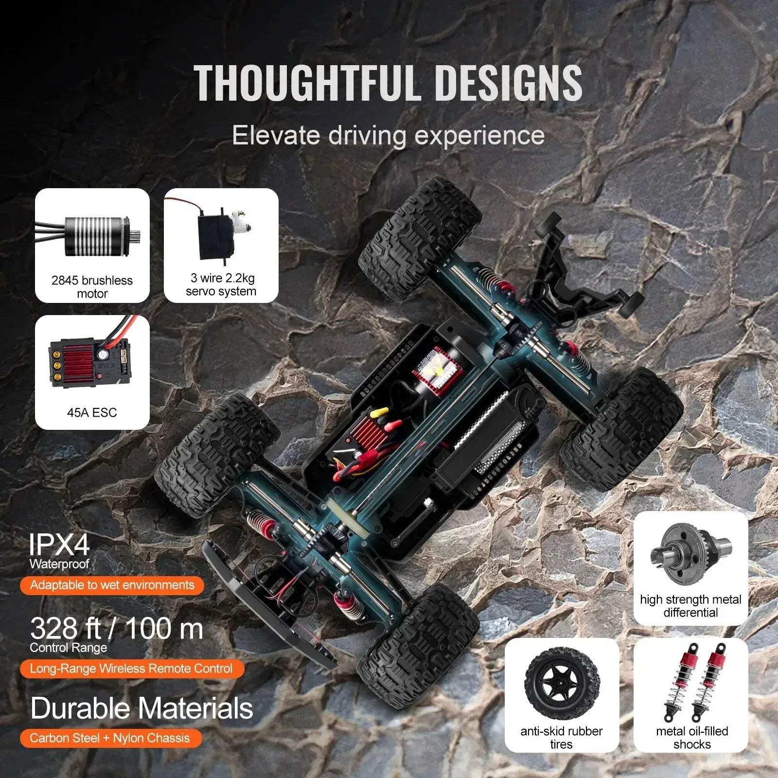 High Speed All Terrain 4WD RC Car Wheelie Fun Kids - ToylandEU
