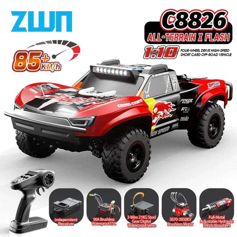 High-Speed Brushless 4WD Off-Road RC Car With Hydraulic Suspension - ToylandEU