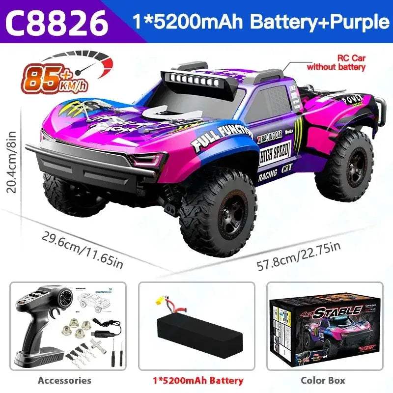 High-Speed Brushless 4WD Off-Road RC Car With Hydraulic Suspension - ToylandEU