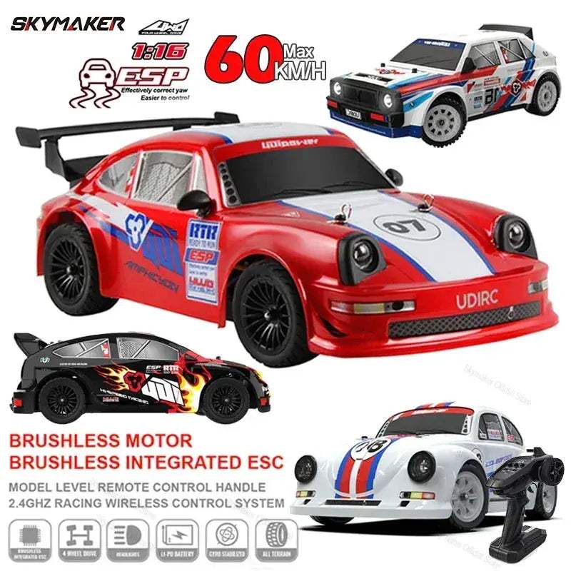 High Speed Brushless 4WD RC Car 1/16 Drift Off-road Toy - ToylandEU