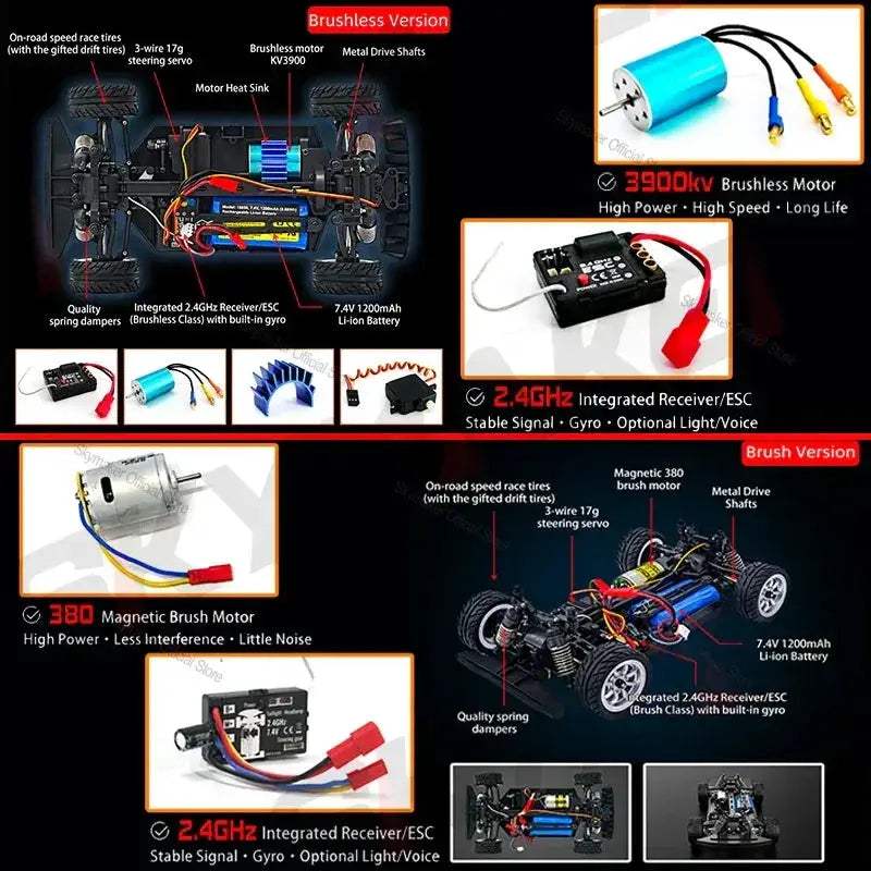 High Speed Brushless 4WD RC Car 1/16 Drift Off-road Toy - ToylandEU
