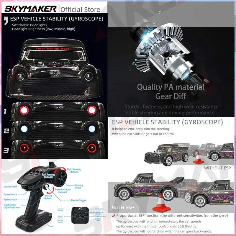 High Speed Brushless 4WD RC Car 1/16 Drift Off-road Toy - ToylandEU