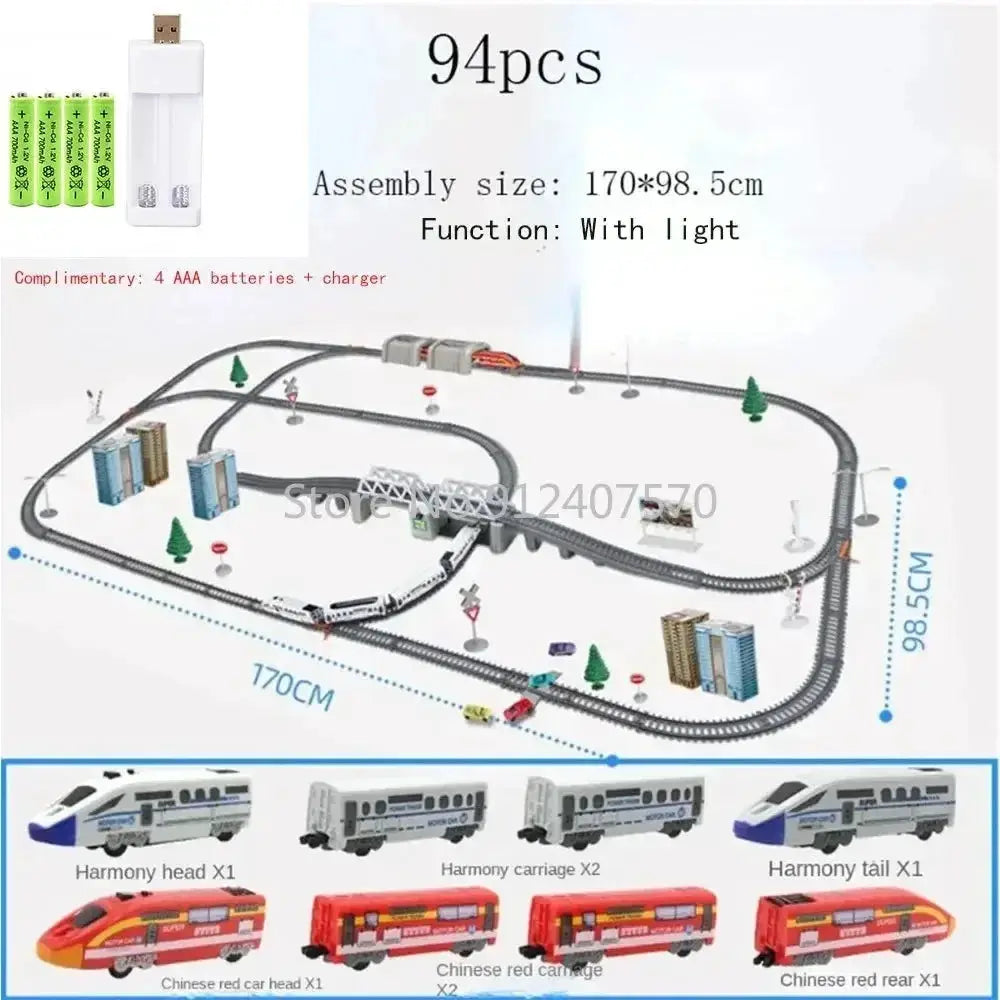 High Speed Electric Train Set Remote Control Model Railway - ToylandEU