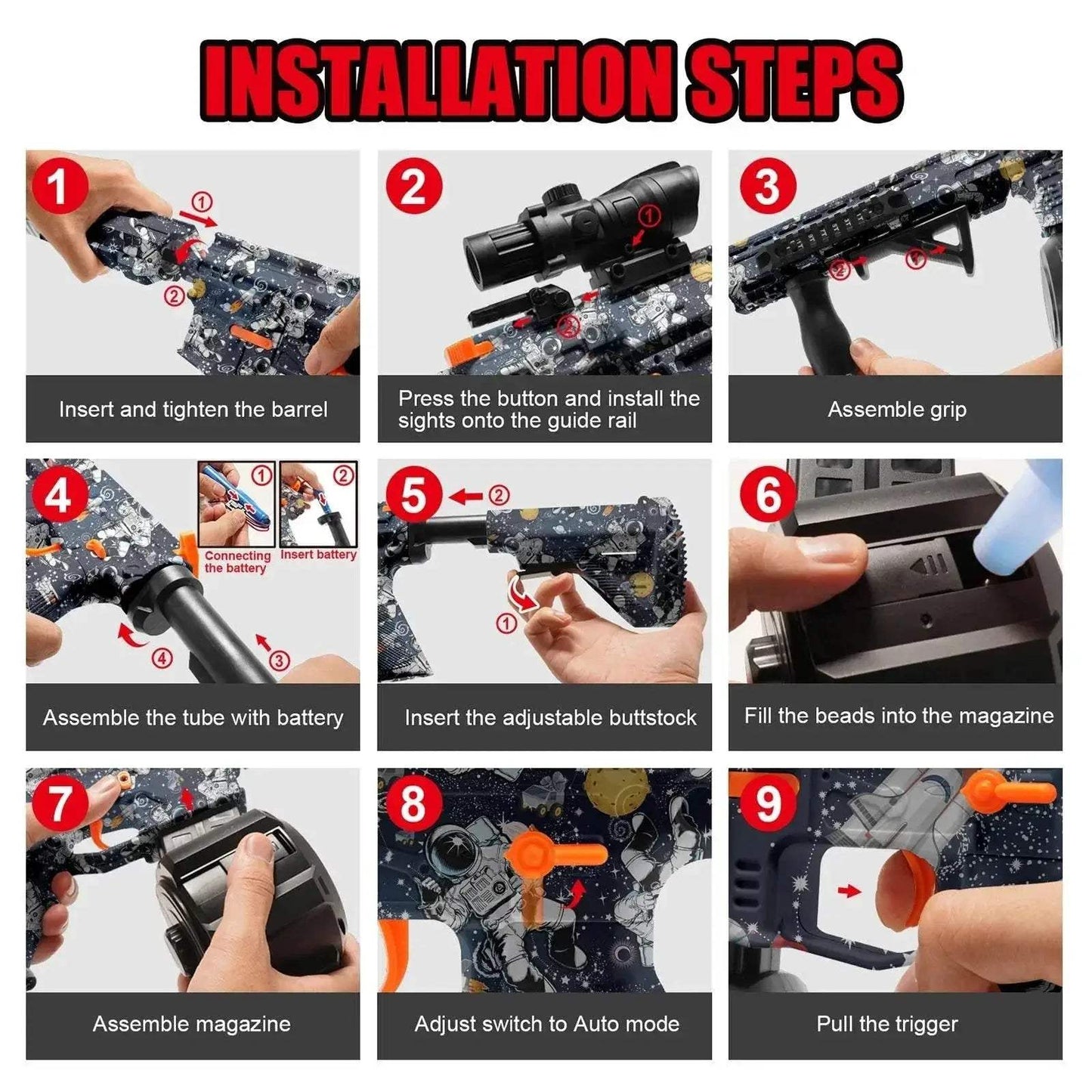 High Speed M416 Electric Gel Balls Gun Toys for Outdoor Games - ToylandEU