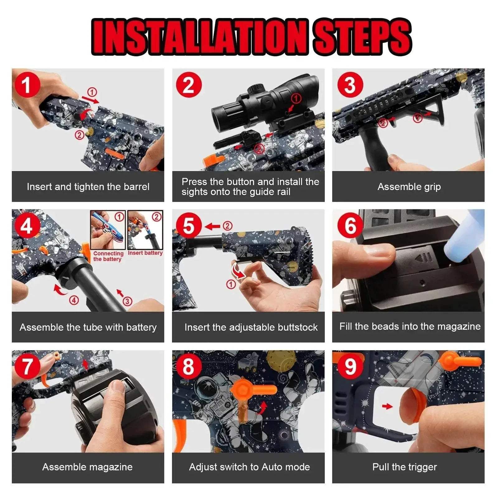 High Speed M416 Electric Gel Balls Gun Toys for Outdoor Games - ToylandEU