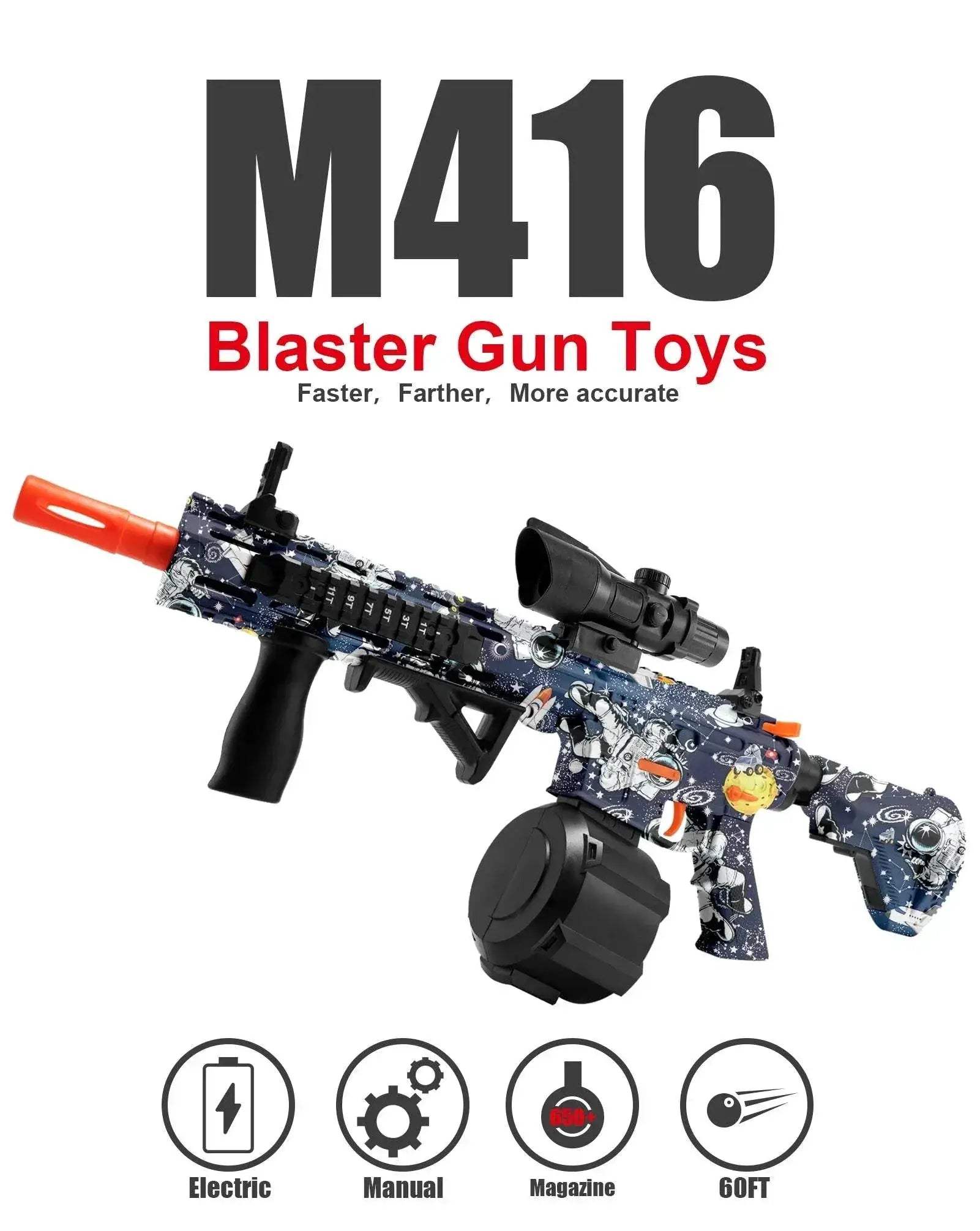 High Speed M416 Electric Gel Balls Gun Toys for Outdoor Games - ToylandEU